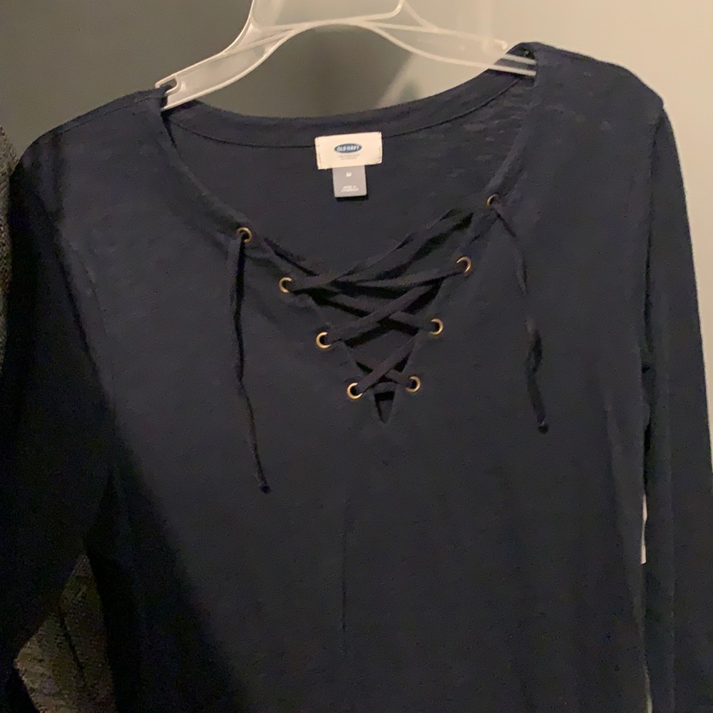 Blue crisscross top